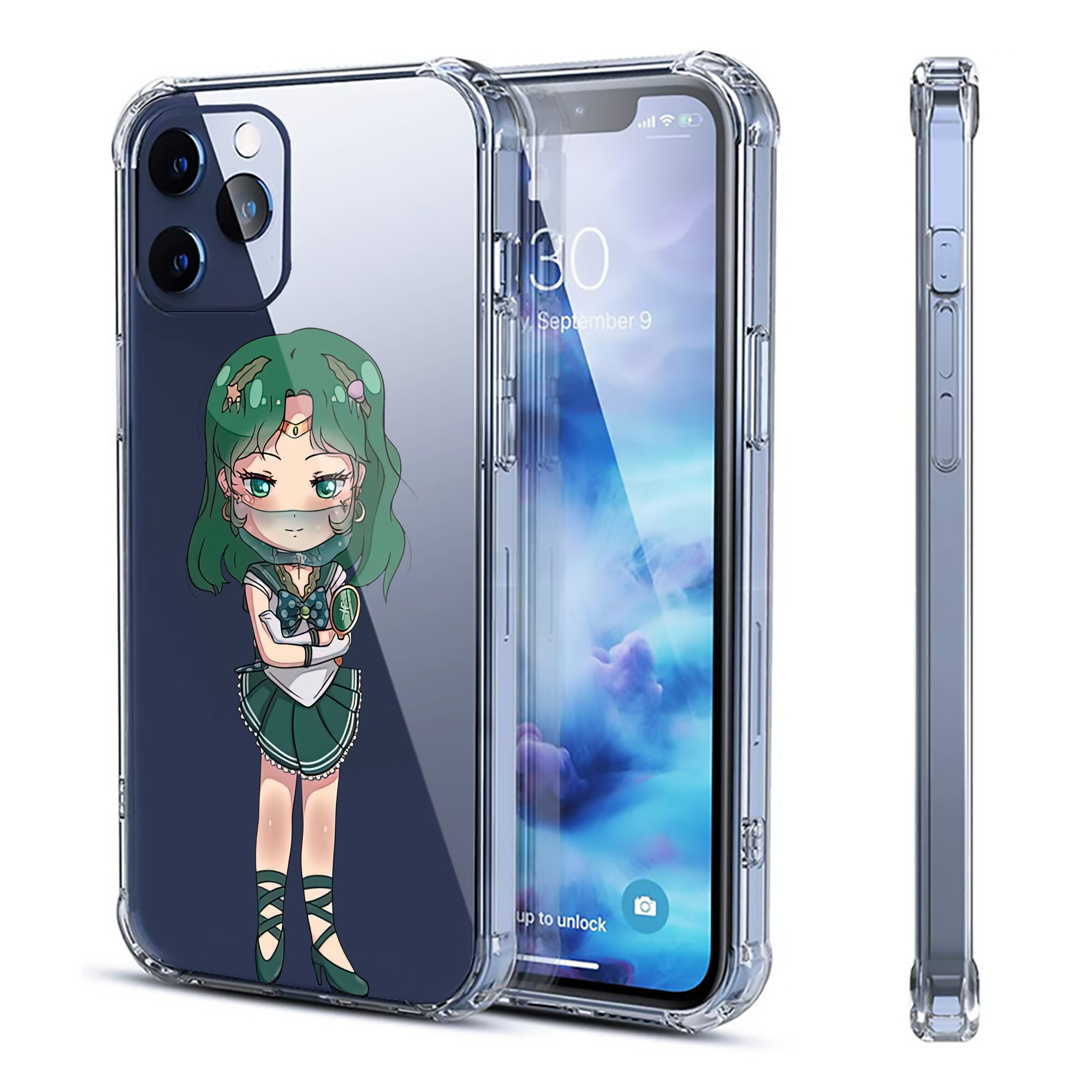 （画像用） 美少女戦士セーラームーン 海王 みちる（かいおう みちる） Sailor Moon Kaiou Michiru 【iPhone 12シリーズ対応】透明スマホケース（クリアソフトケース）
